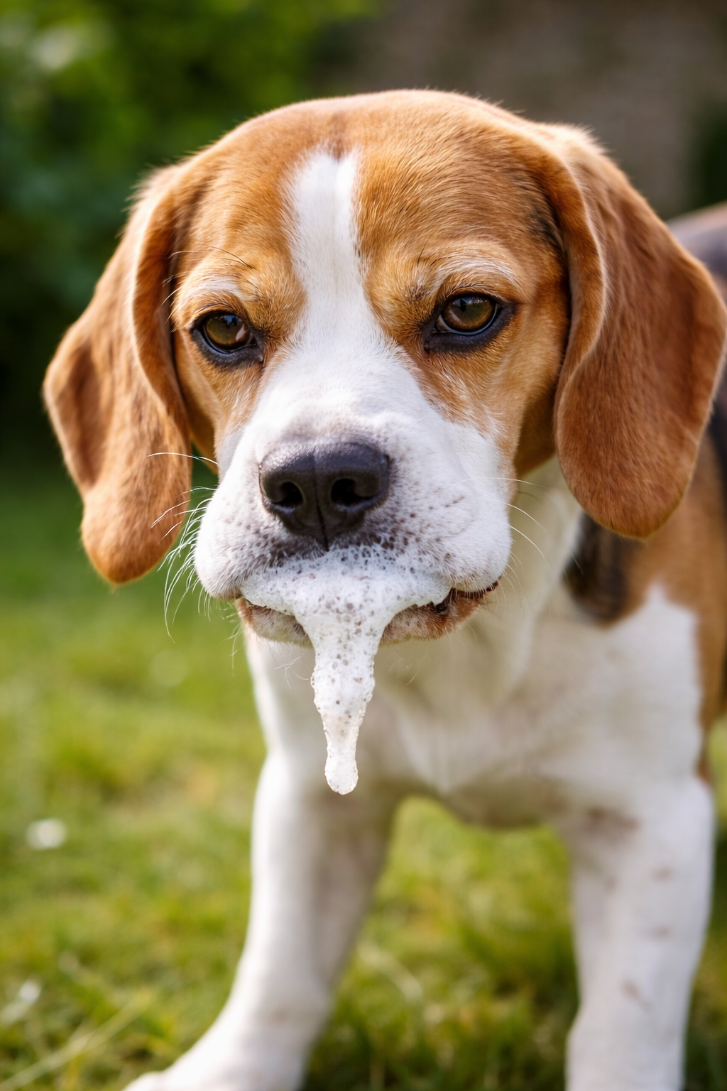 Cachorro vomitando espuma branca
