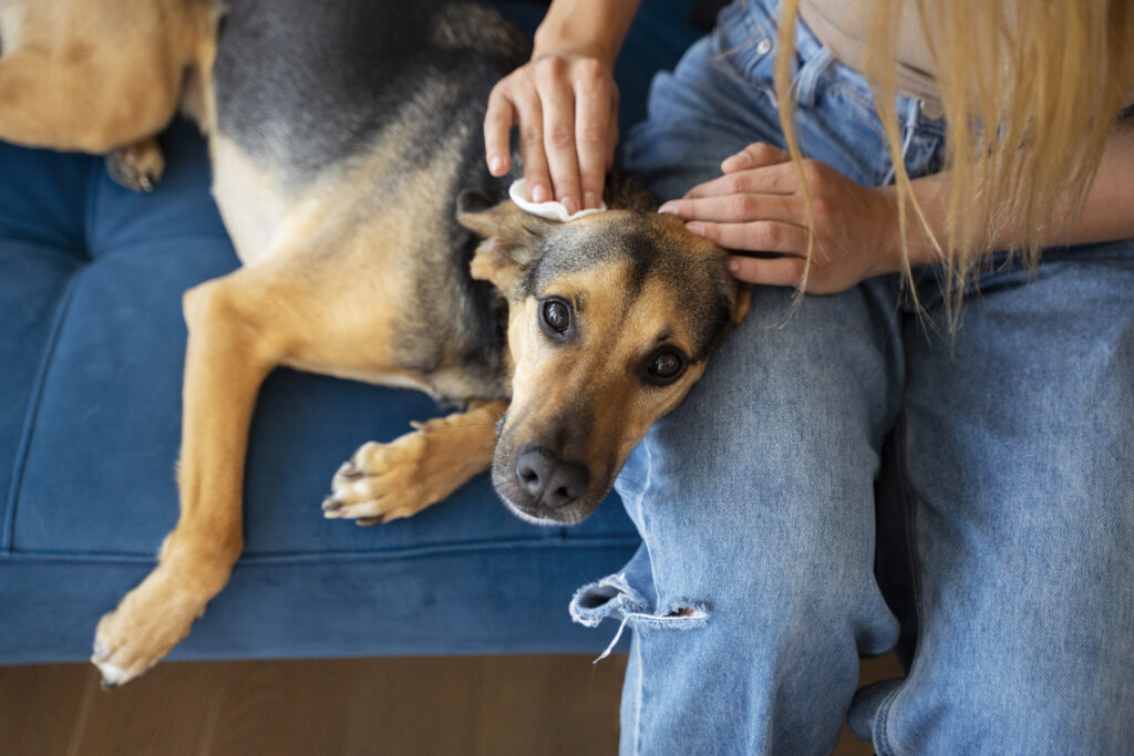 cachorro se coçando muito por causa de pulgas